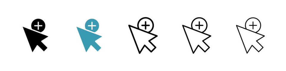Poster - Cursor plus icon. Thin lines isolated