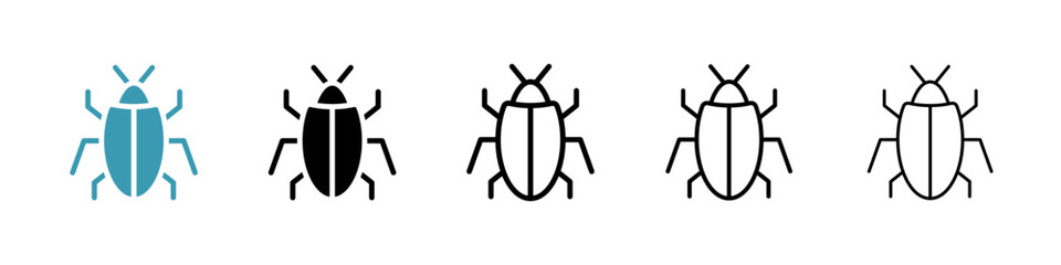 Poster - Bugs icon. Thin lines isolated