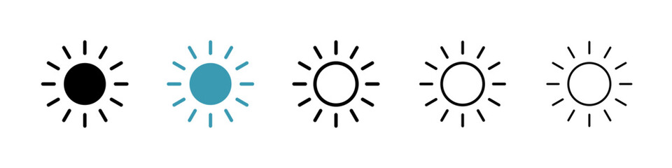 Poster - Brightness icon. Thin lines isolated