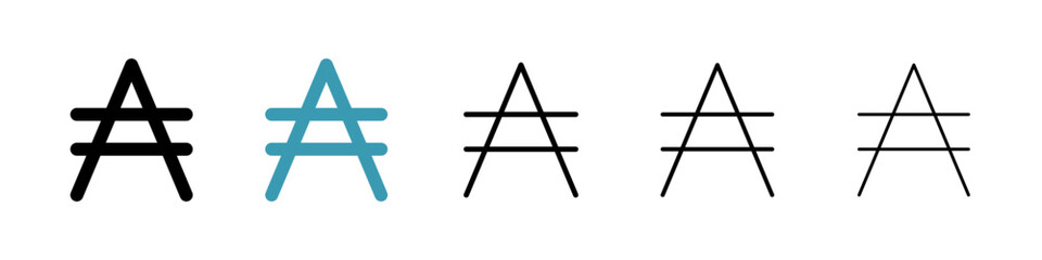 Poster - Austral sign icon. Thin lines isolated