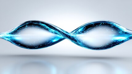 Poster - Abstract Blue Liquid Spiral - A mesmerizing of a blue liquid forming a double helix shape, perfect for scientific, technological, or abstract designs