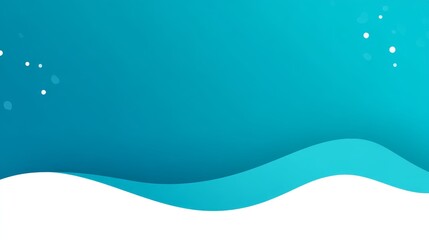Poster - Abstract Teal Wave Background - Serene teal wave design on white, ideal for websites, presentations, or marketing materials. Simple, clean, and modern aesthetic