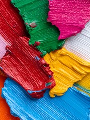 Poster - Abstract Whirlwind of Color A Vivid Impasto Painting - A vibrant, textured artwork showcasing an interplay of bold colors, symbolizing energy, creativity, passion, freedom, and expression