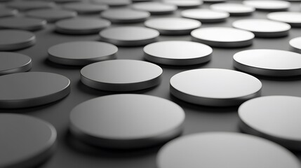 Wall Mural - Abstract Grey Metal Discs Pattern Background