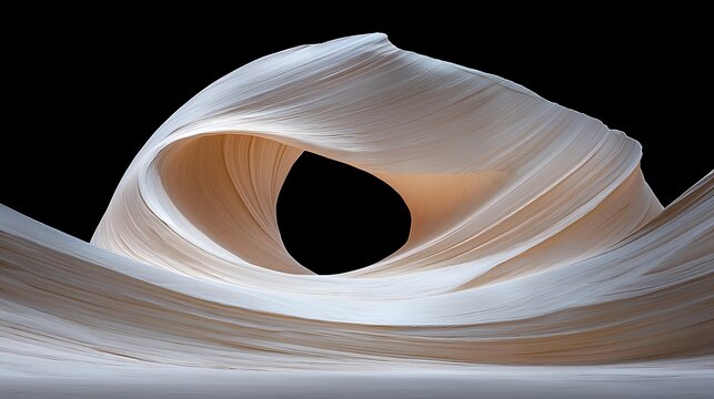 Abstract Beige Wave Pattern Digital Art