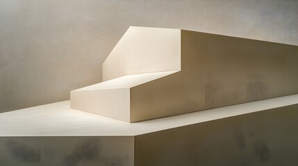 Wall Mural - Abstract Beige Geometric Shapes Minimalist Modern 3D Render