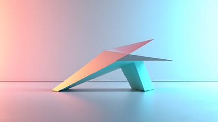 Wall Mural - Abstract Pastel Geometric Shapes Minimalist 3D Render