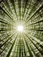 Poster - green light at the end of the tunnel - abstract of a tunnel with a bright light at the end, symboliz