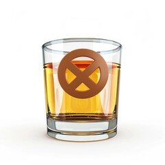 Poster - Shot glass with a stylized x-shaped .