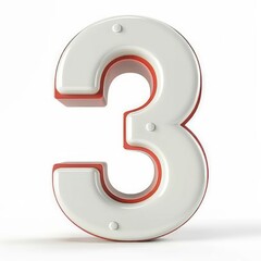 Poster - A three-dimensional rendering of the number three.
