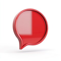 Poster - Glossy, red speech bubble icon on a white background.