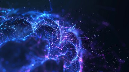 Poster - A complex web of interconnected nodes glows, forming a network of light and information flow