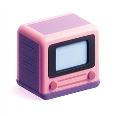 Poster - Retro television illustration in pastel colors.
