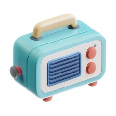 Poster - A stylized, three-dimensional representation of a vintage radio.