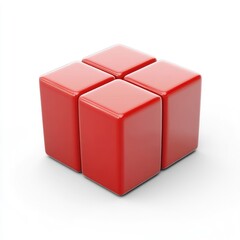 Poster - Red glossy cubes arranged in a square formation.
