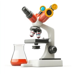 Poster - Colorful scientific instrument and laboratory equipment on a white background.