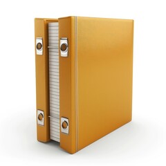 Poster - Close-up view of a mustard-colored binder on a white background.