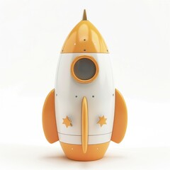 Poster - Colorful cartoon rocket illustration against a plain background.