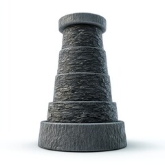 Poster - Isolated, stylized, stone tower illustration against white background.