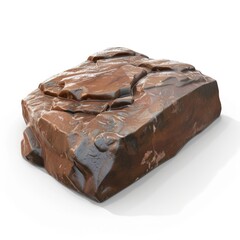Poster - Digital rendering of a rough, textured rock specimen.