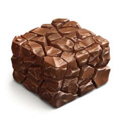 Poster - Digital illustration of a fractured, chocolate-like cube.