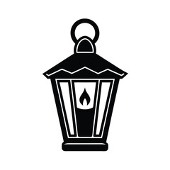 Poster - Classic black lantern silhouette design element