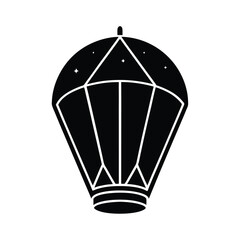 Poster - Elegant diamond shaped hot air balloon silhouette