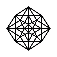Poster - Geometric octagon abstract line art design