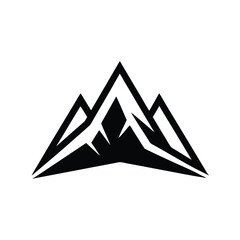 Poster - Abstract black mountain peak logo design