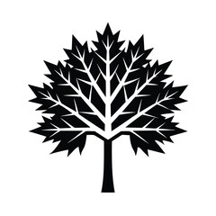 Poster - Stylized black tree icon nature symbol graphic