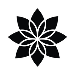 Poster - Abstract black flower mandala design element
