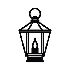 Poster - Elegant black lantern silhouette candlelight design