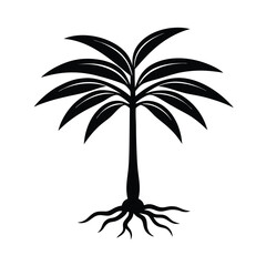 Poster - Palm tree silhouette roots tropical plant nature