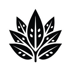 Poster - Stylish black leaf cluster design botanical illustration