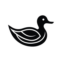 Poster - Elegant black duck silhouette bird design icon
