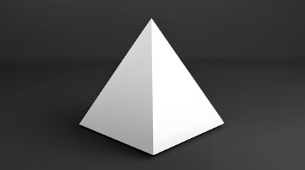 Wall Mural - White Pyramid Shape Minimalist 3D Render Abstract Background