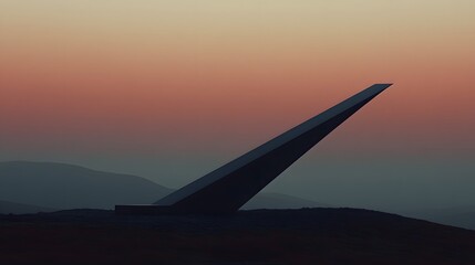 Wall Mural - Abstract Geometric Structure Sunset Landscape Minimalist Design