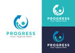 © zulfan - business progress logo, business growth vector design, business growth and development process logo design, human logo vector with up arrow