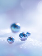 Wall Mural - Colorful Bubbles on Soft Surface with Delicate Lighting Creates a Dreamy and Ethereal Atmosphere in a Minimalistic Style