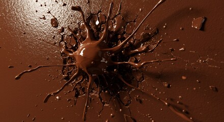 Poster - Chocolate Explosion with Cracks Damage and Detailed Texture Isolated on White Screen Background For Ads Promotion or Artistic Display