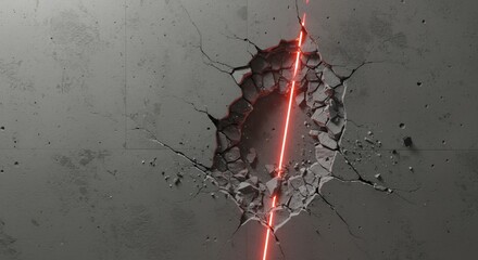 Poster - Detailed Close Up Plaster Wall Hole Crack Damage Caused by Repetitive Impact Isolated On White Screen Background Perfect for Advertisements and Creative Projects