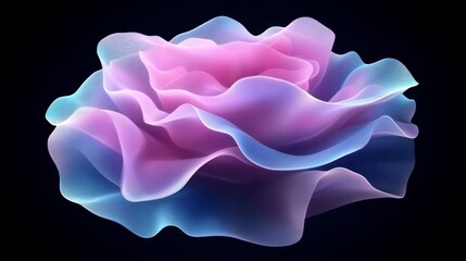 Poster - On a black background, a flower with red, purple, and blue petals is displayed, alongside a black background with a multicolored flower