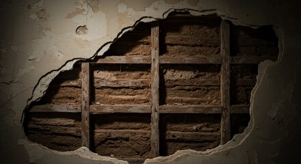 Poster - Rusted Corroded Wall Buckling Under Rust Weight Brown Trails Isolated on White Screen Background Damage Material Texture Detail Repair Object Ads Blank Backdrop Clear Studio