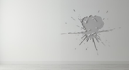 Poster - Wall Splatter Damage Cracks Isolated On White Screen Background For Creative Use