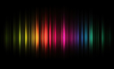 Fototapete - Vibrant vertical light streaks in a spectrum of colors against a dark background