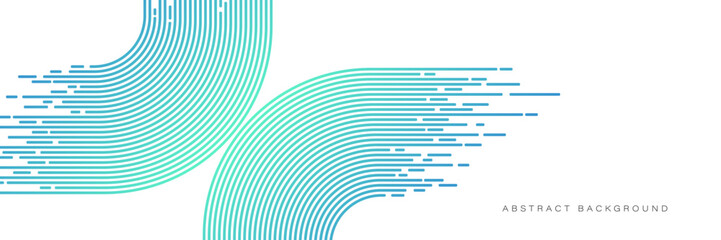 Canvas Print - white abstract horizontal banner background. motion lines. modern blue and green gradient lines patt