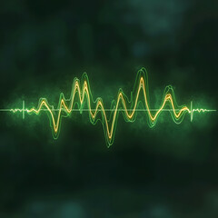 Poster - A green line that looks like a heartbeat. Generative AI