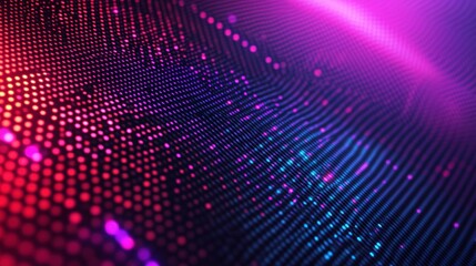 Aufkleber - Abstract digital wave of glowing particles in vibrant pink, purple, and blue hues.