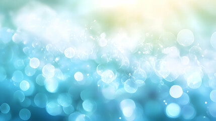 Poster - Delicate cyan bokeh background evokes ethereal and dreamlike atmosphere
