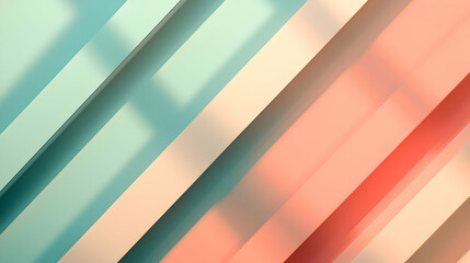 Poster - Geometric color play with light and shadow creating a calming ambience